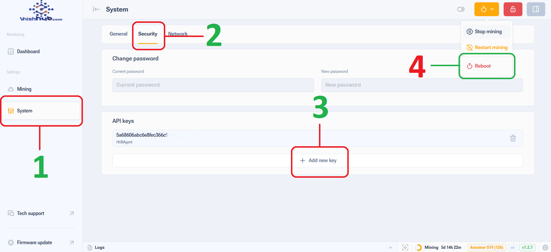 Add API key in firmware